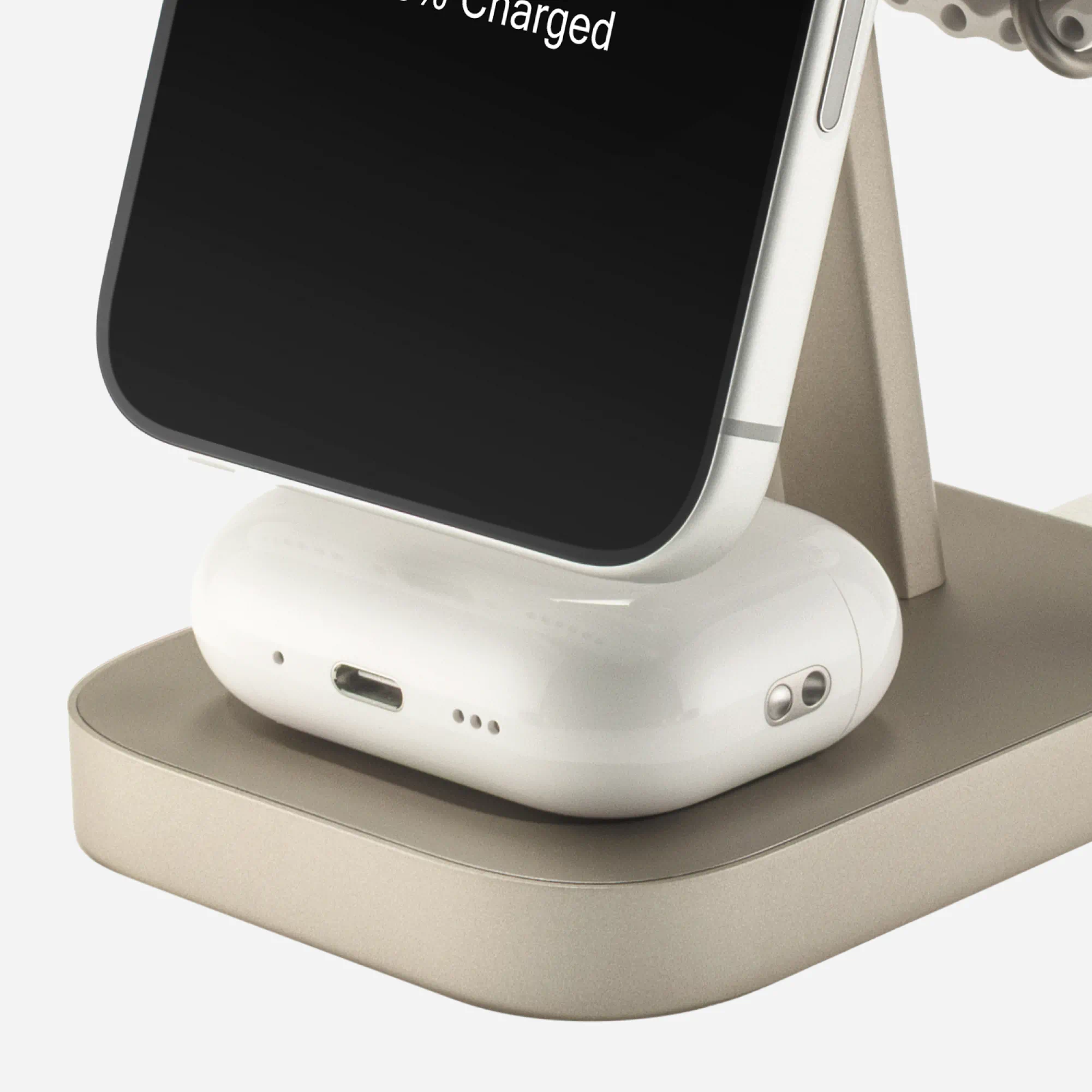 3-in-1 Wireless Charge Stand - Gold - Image 10