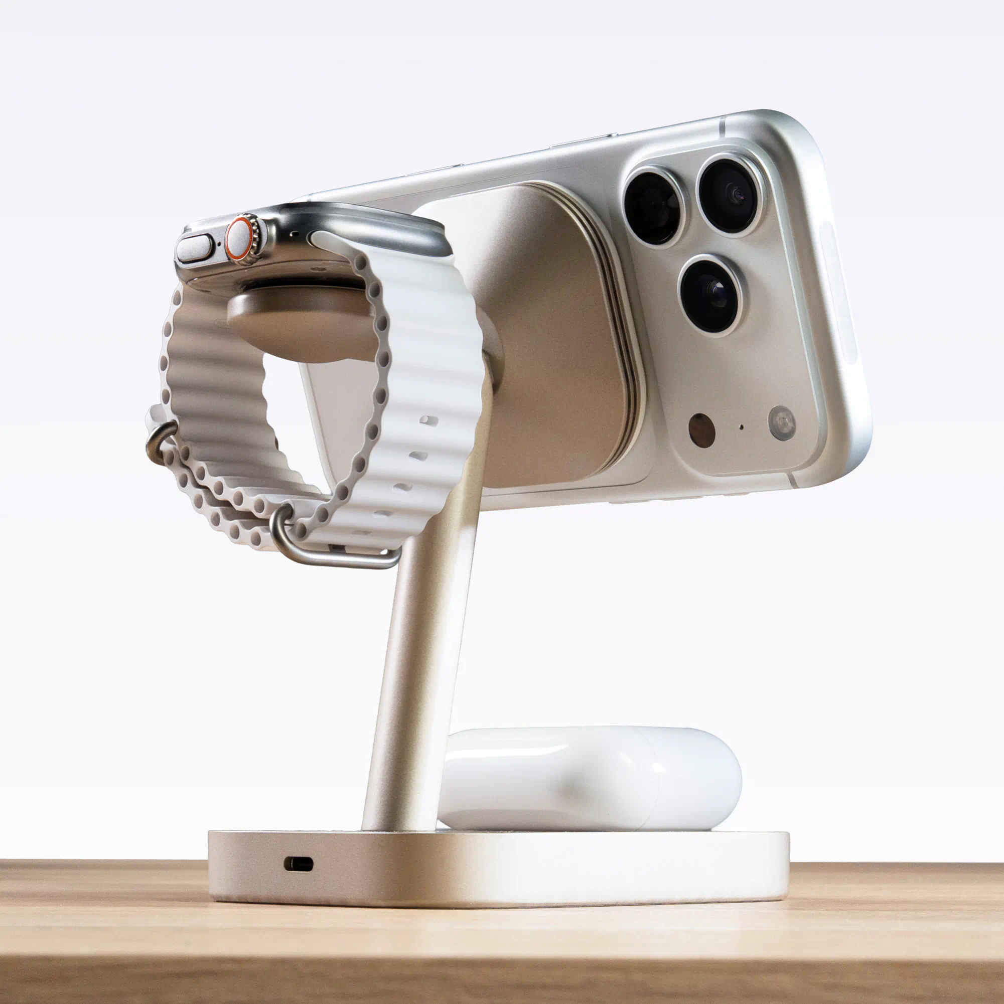 3-in-1 Wireless Charge Stand - White - Image 4